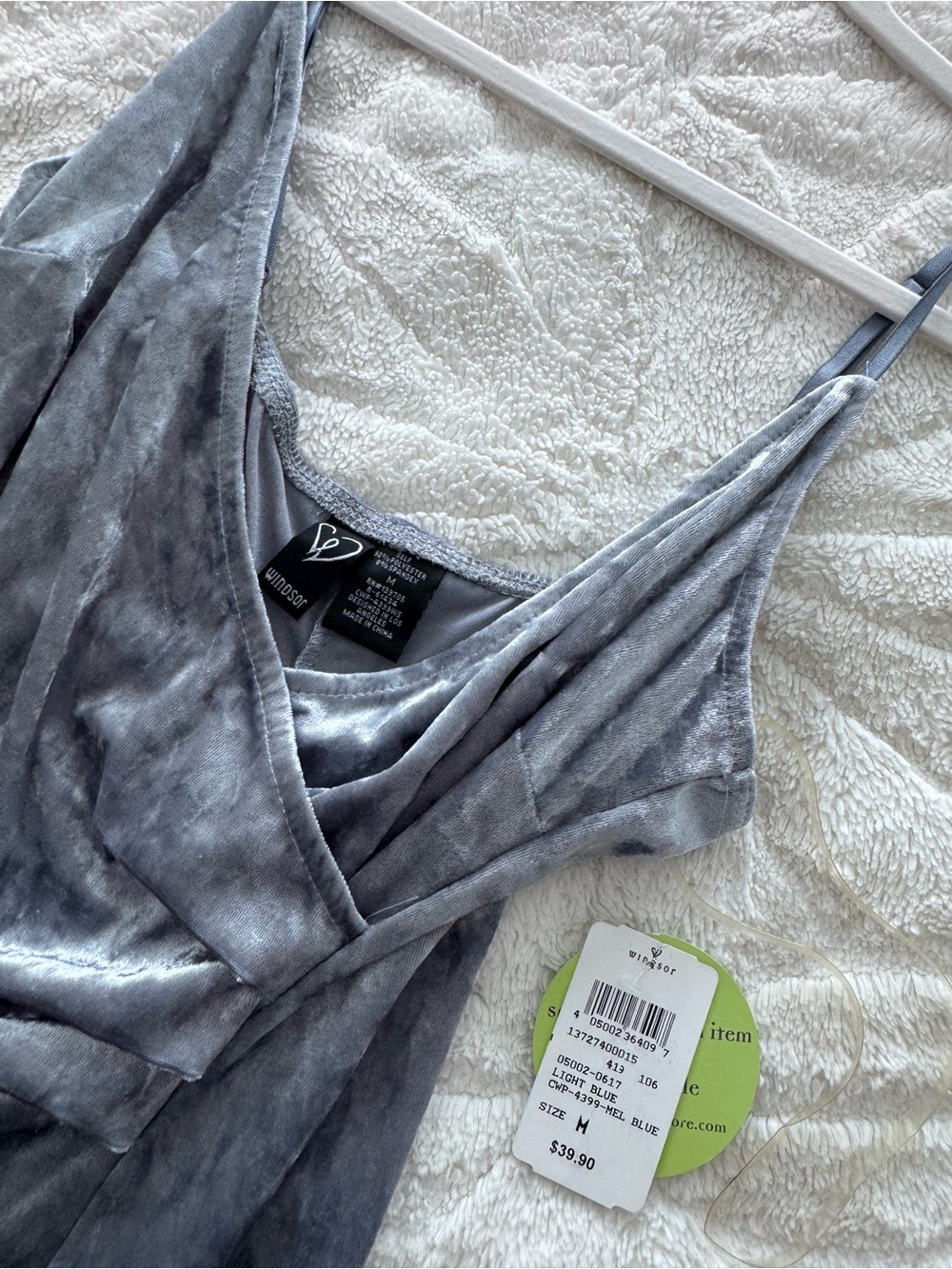 Windsor Silver-Gray Velvet Cami Slip dress